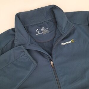 Walmart SparkShop Mens XL Blue Full Zip Jacket Work Uniform Navy